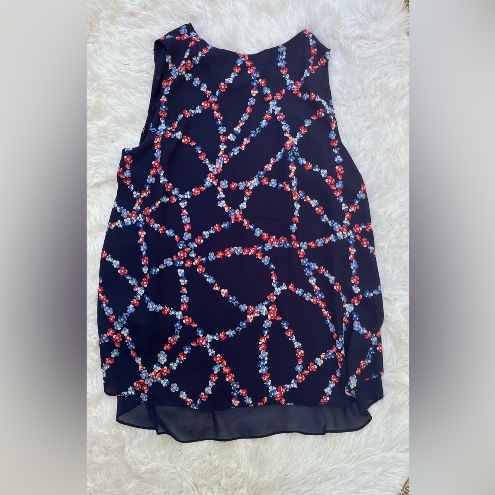 Floral Sleeveless‎ Top - Black and Red.  18/20